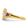 Birthstone Mothers Ring with Angel on Band