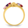 Birthstone Mothers Ring with Angel on Band
