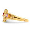 Birthstone Mothers Ring with Angel on Band