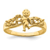Birthstone Mothers Ring with Angel on Band