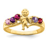 Birthstone Mothers Ring with Angel on Band