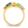 Birthstone Mothers Ring with Angel on Band