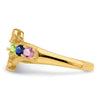 Birthstone Mothers Ring with Angel on Band