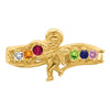 Birthstone Mothers Ring with Angel on Band