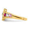 Birthstone Mothers Ring with Angel on Band