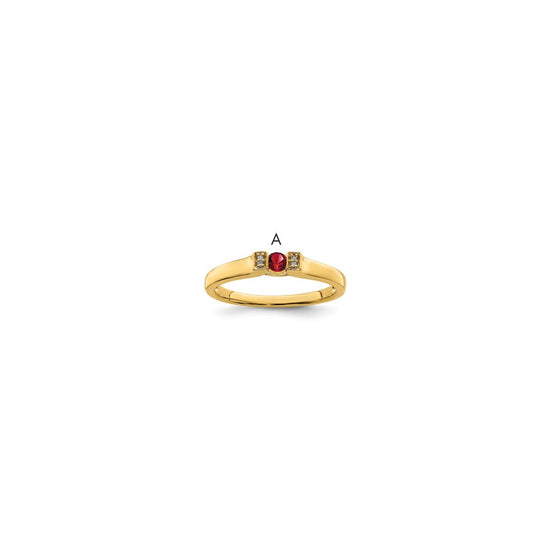 Birthstone and Diamond Mother's Ring Semi-Mount
