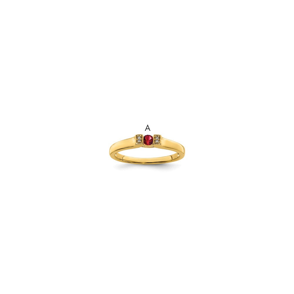 Birthstone and Diamond Mother's Ring Semi-Mount