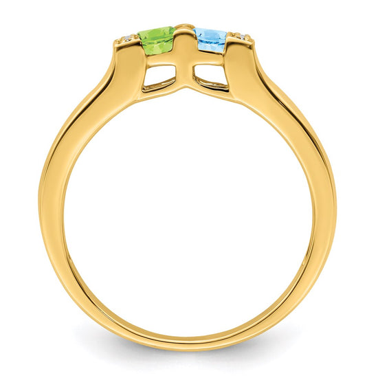 Birthstone and Diamond Mother's Ring Semi-Mount