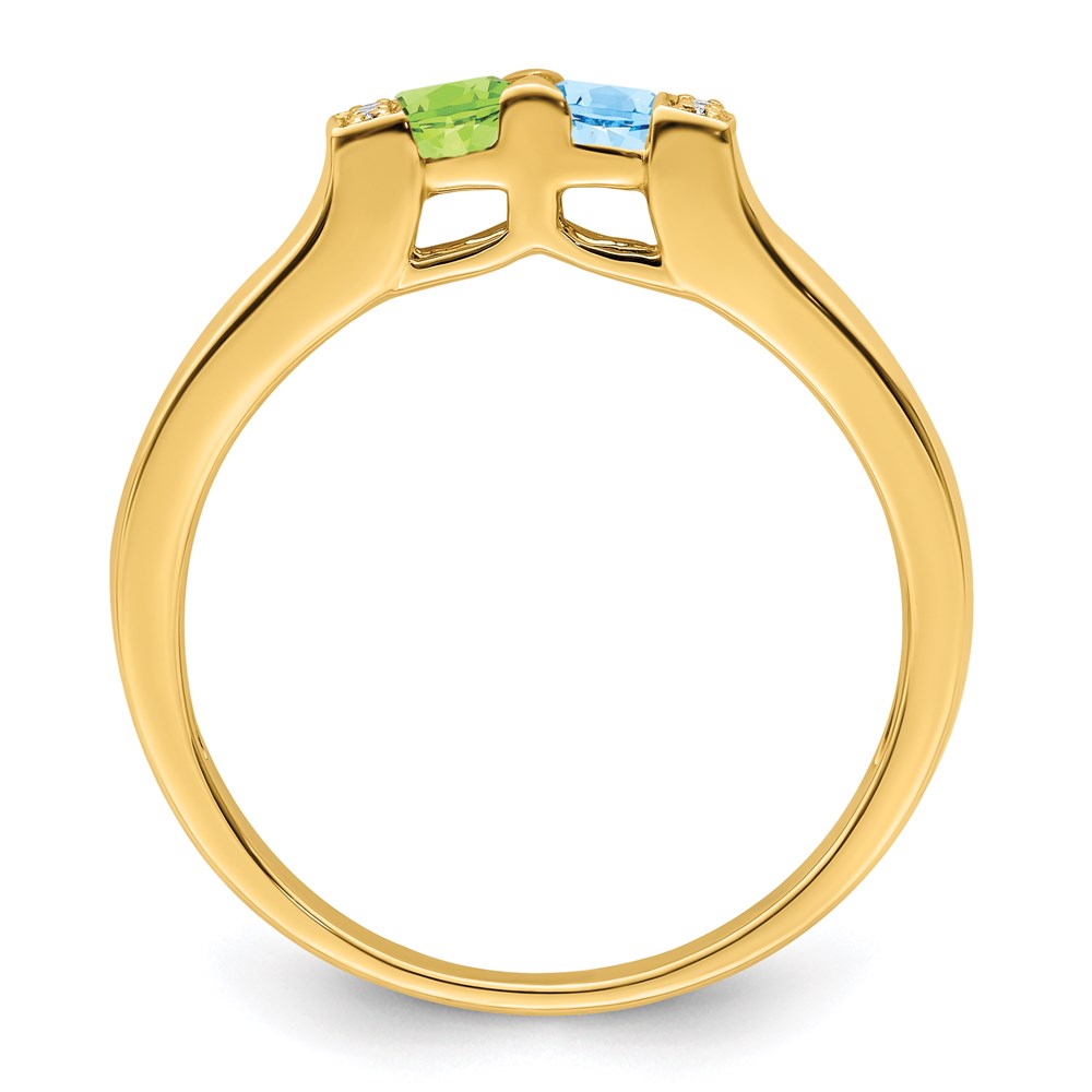 Birthstone and Diamond Mother's Ring Semi-Mount