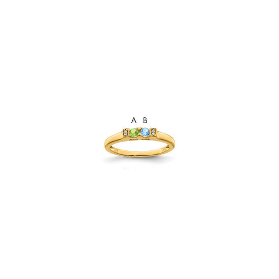 Birthstone and Diamond Mother's Ring Semi-Mount