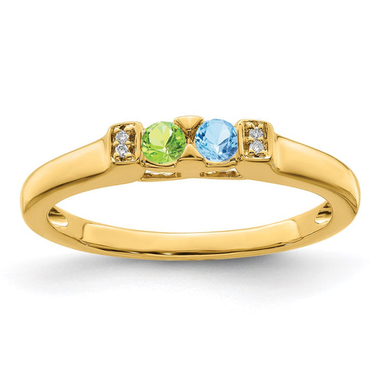 Birthstone and Diamond Mother's Ring Semi-Mount