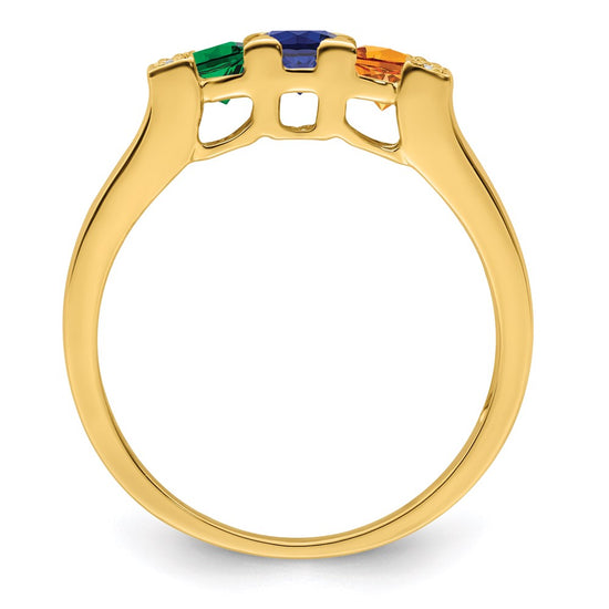Birthstone and Diamond Mother's Ring Semi-Mount