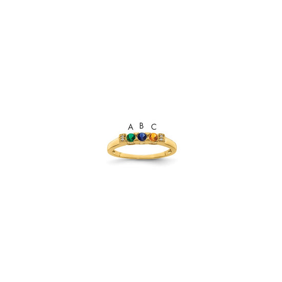 Birthstone and Diamond Mother's Ring Semi-Mount