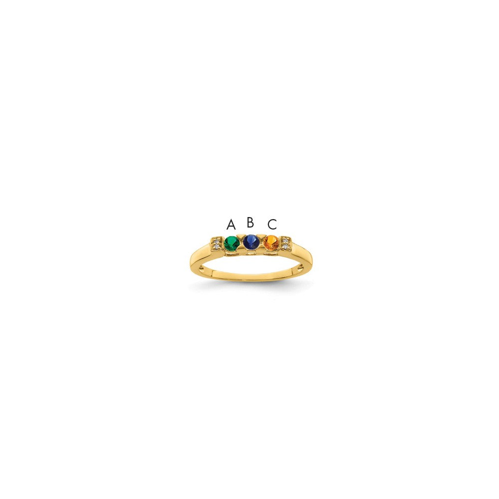 Birthstone and Diamond Mother's Ring Semi-Mount