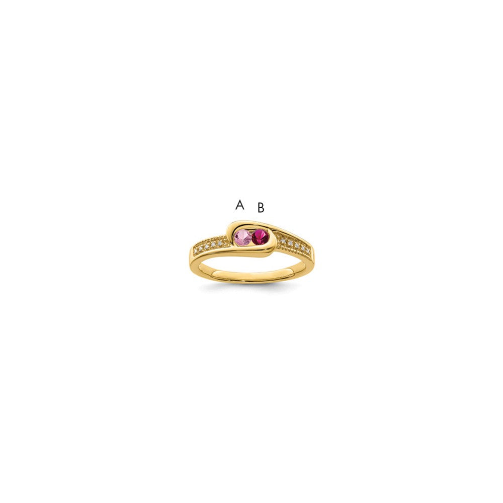 Birthstone and Diamond Mother's Ring Semi-Mount