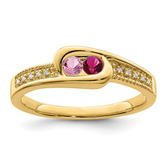Birthstone and Diamond Mother's Ring Semi-Mount