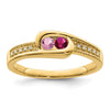 Birthstone and Diamond Mother's Ring Semi-Mount