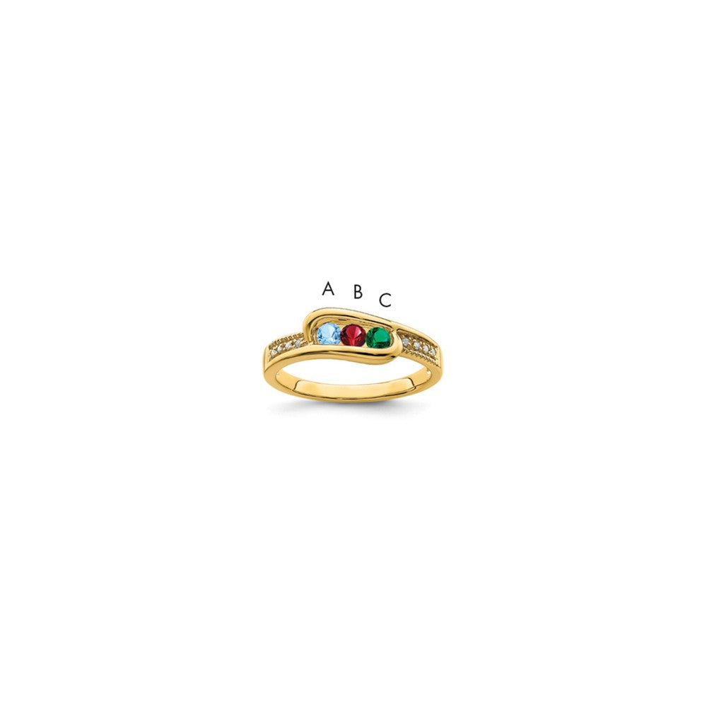 Birthstone and Diamond Mother's Ring Semi-Mount
