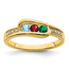 Birthstone and Diamond Mother's Ring Semi-Mount