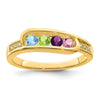 Birthstone and Diamond Mother's Ring Semi-Mount