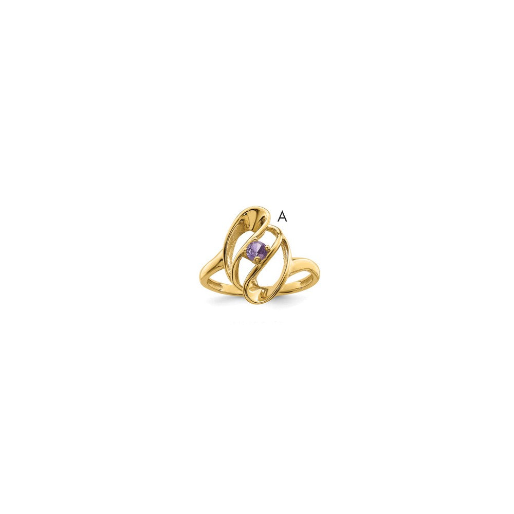 14k Polished 1-Stone Mothers Ring Mounting