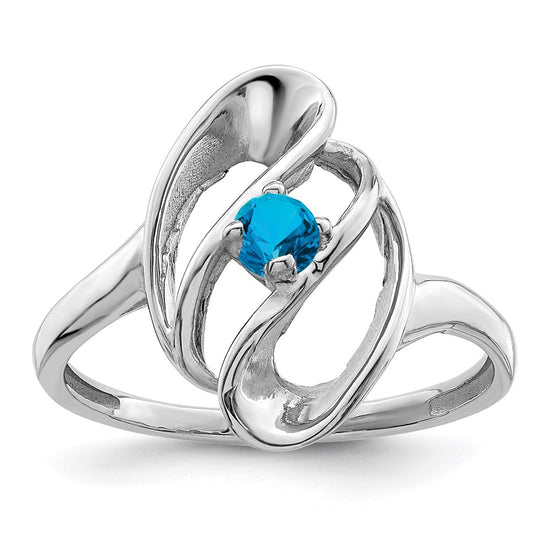 14k White Gold Polished 1-Stone Mothers Ring Mounting