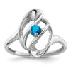 14k White Gold Polished 1-Stone Mothers Ring Mounting