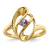 14k Polished 1-Stone Mothers Ring Mounting