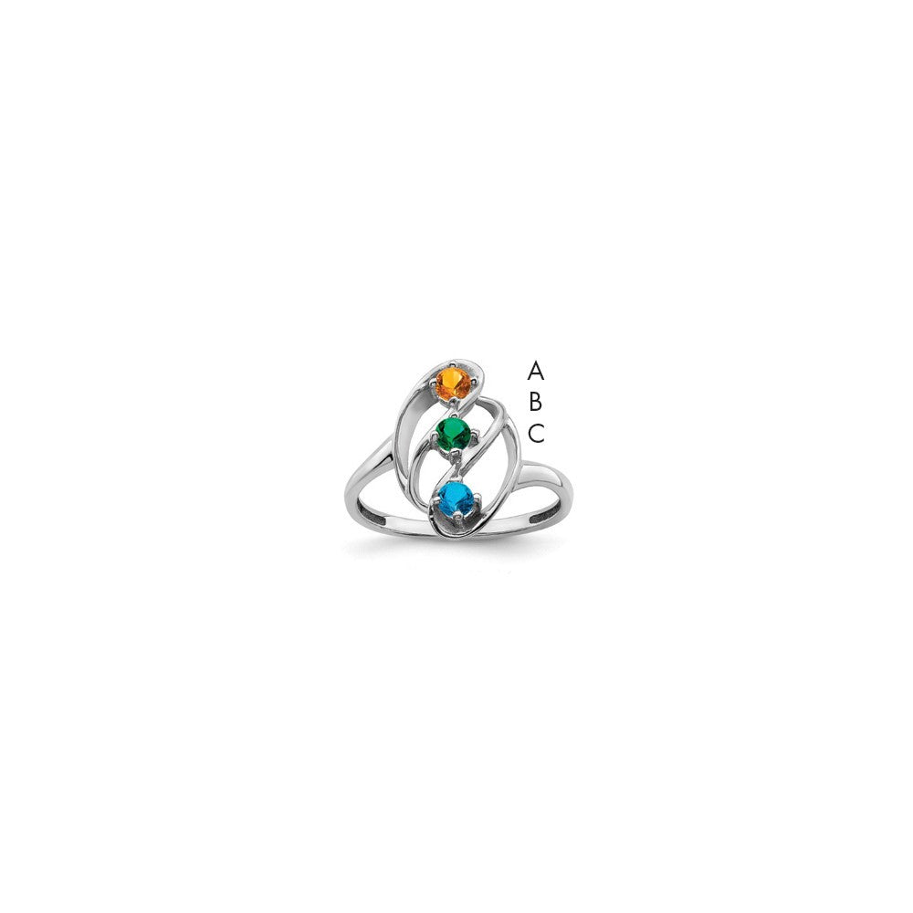 Sterling Silver Rhodium-plated Family Jewelry Mounting