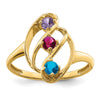 14k Polished 3-Stone Mothers Ring Mounting
