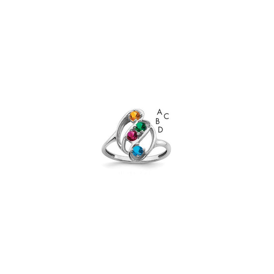 Sterling Silver Rhodium-plated Family Jewelry Mounting