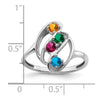 10k White Gold Polished 4-Stone Mothers Ring Mounting