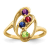 14k Polished 4-Stone Mothers Ring Mounting
