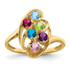 14k Polished 6-Stone Mothers Ring Mounting