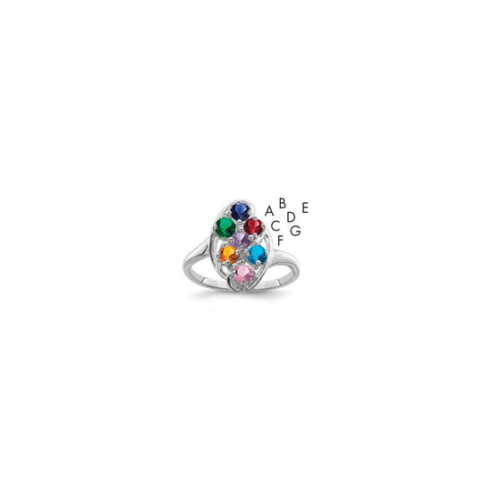 Sterling Silver Rhodium-plated Family Jewelry Mounting