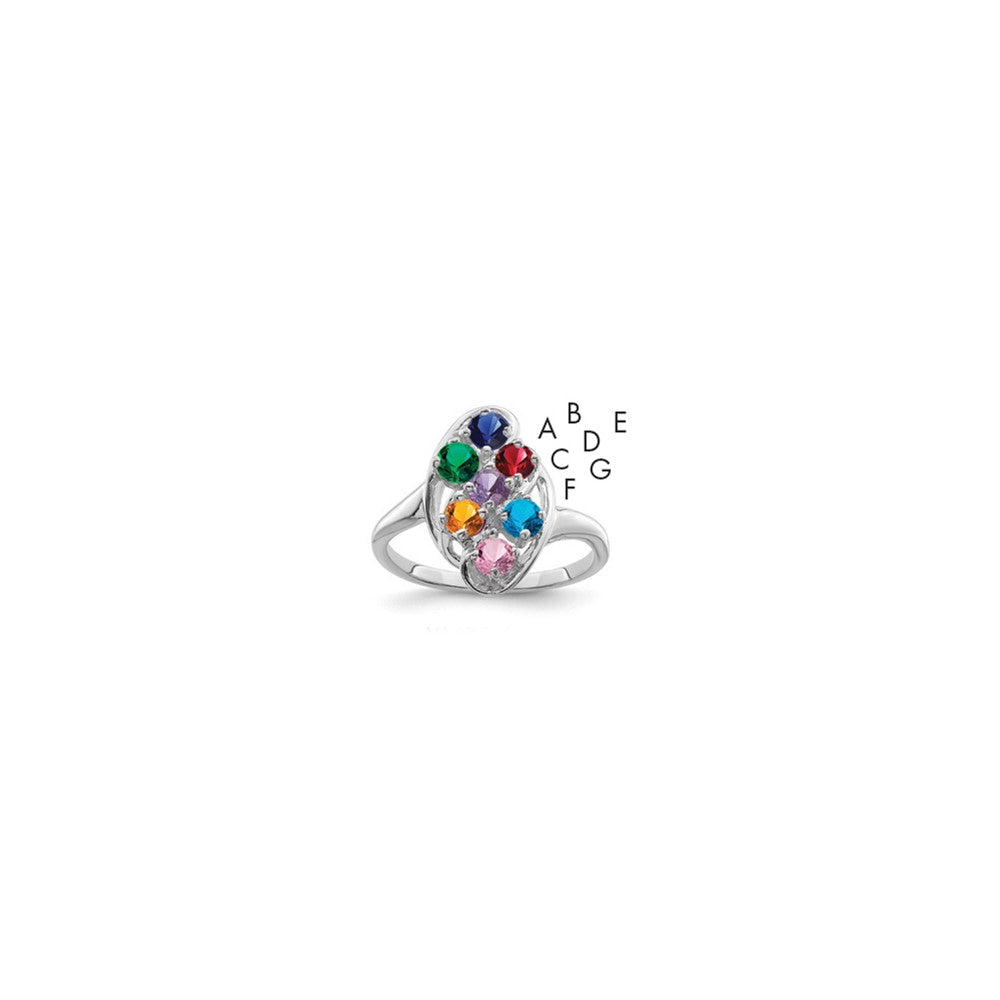 Sterling Silver Rhodium-plated Family Jewelry Mounting