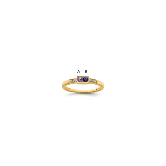 Birthstone and Diamond Mother's Ring Semi-Mount