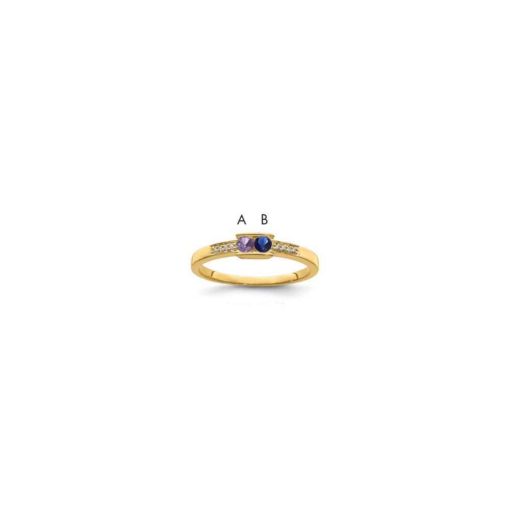 Birthstone and Diamond Mother's Ring Semi-Mount
