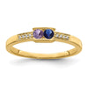Birthstone and Diamond Mother's Ring Semi-Mount