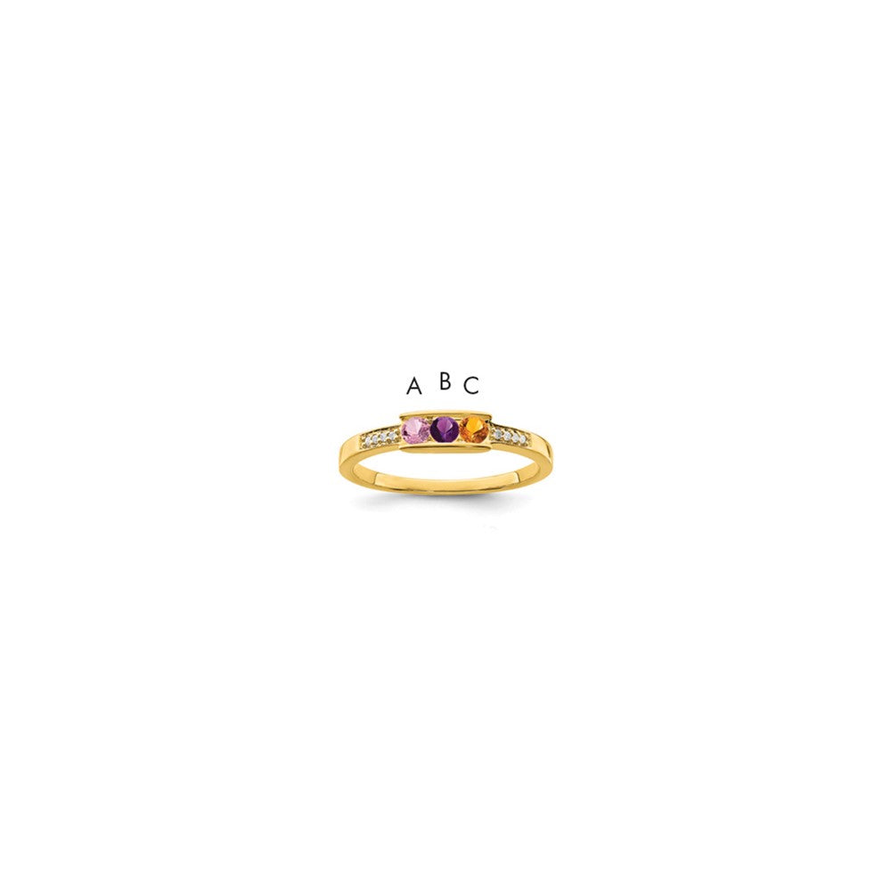 Birthstone and Diamond Mother's Ring Semi-Mount