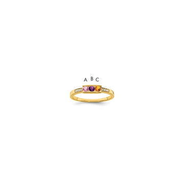 Birthstone and Diamond Mother's Ring Semi-Mount