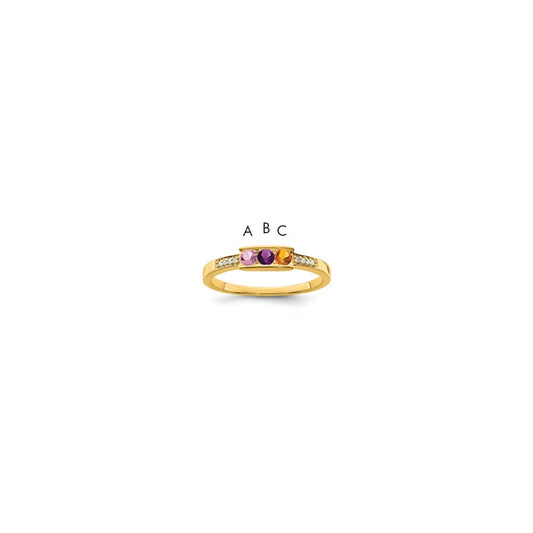 Birthstone and Diamond Mother's Ring Semi-Mount