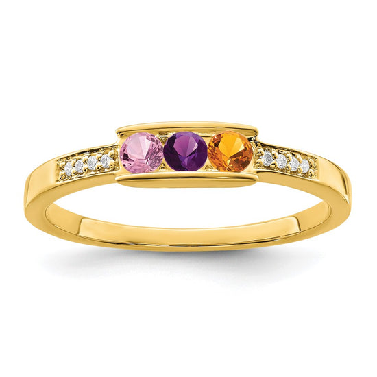 Birthstone and Diamond Mother's Ring Semi-Mount