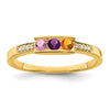 Birthstone and Diamond Mother's Ring Semi-Mount