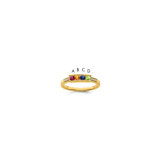 Birthstone and Diamond Mother's Ring Semi-Mount