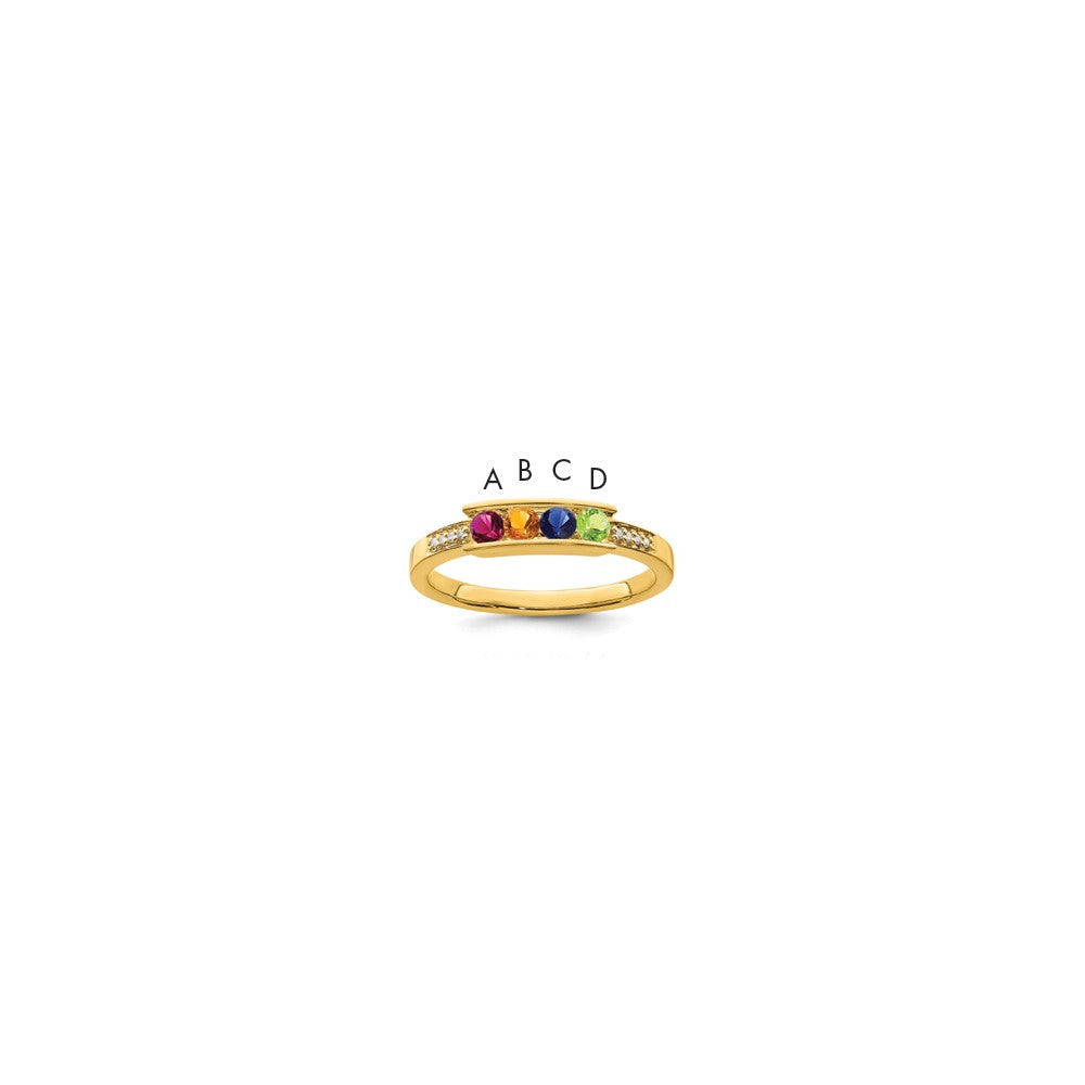 Birthstone and Diamond Mother's Ring Semi-Mount