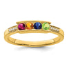 Birthstone and Diamond Mother's Ring Semi-Mount