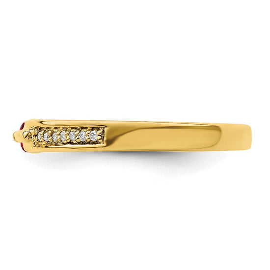 Birthstone and Diamond Mother's Ring — Synthetic Stones