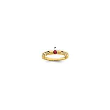 Birthstone and Diamond Mother's Ring Semi-Mount