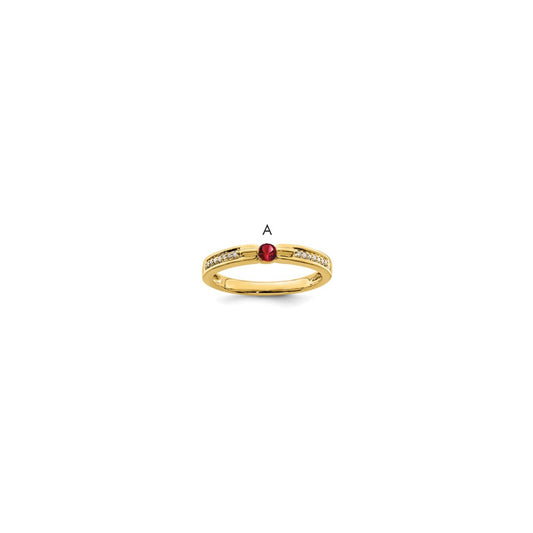 Birthstone and Diamond Mother's Ring — Synthetic Stones
